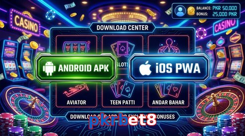 Main screen of Pkrbet8 download page for PK players