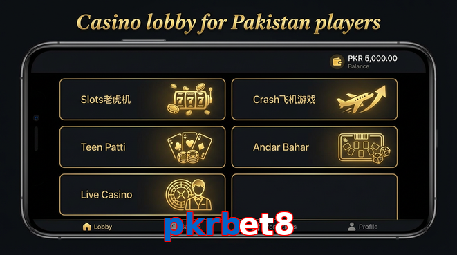 Lobby view of Pkrbet8 for Pakistan users